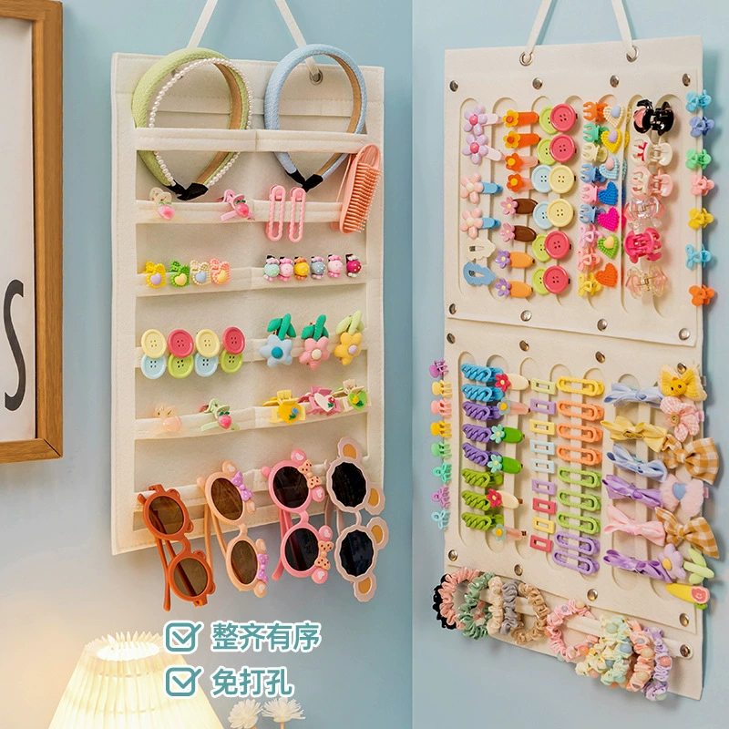 Детская заколка для хранения, настенная повязка на голову, резинка для волос для девочек, заколка для волос, аксессуары для волос, шкатулка для драгоценностей, настенная сумка