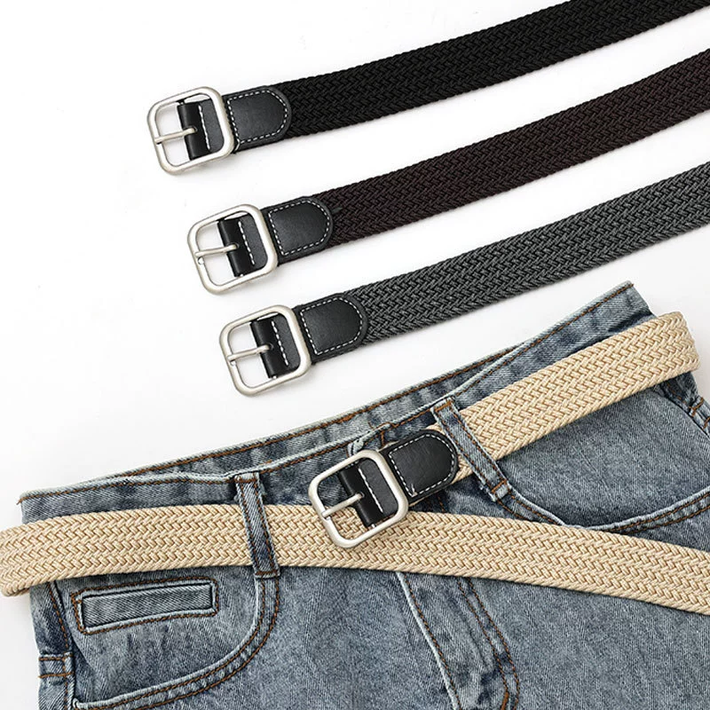 2024, новый тканый ремень, мужской брючный ремень, женский джинсовый ремень, военный тренировочный ремень, модный стиль, холст для молодых людей