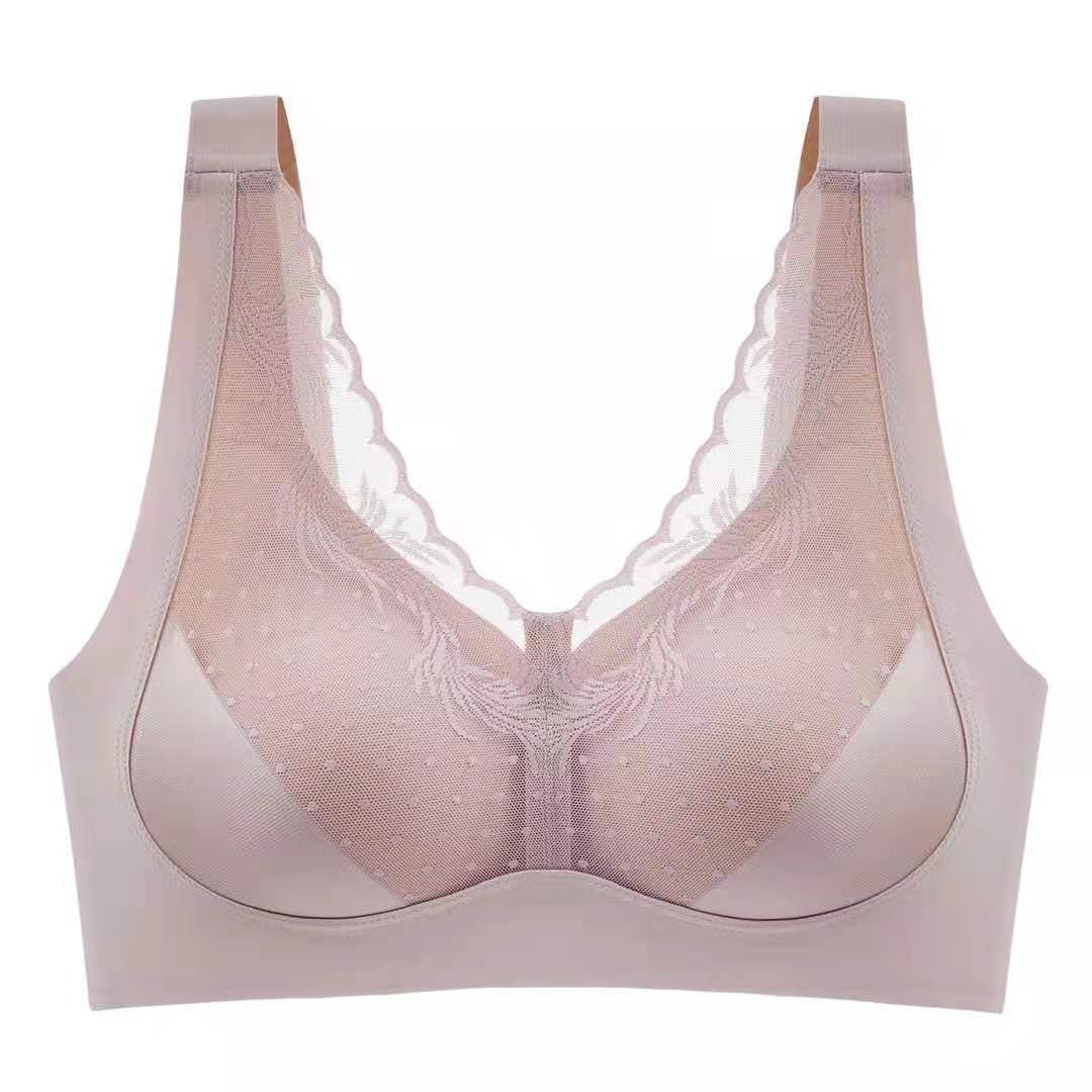 A22 novias Youpin ropa interior de mantenimiento de látex de encaje de mujer sujetador inalámbrico sin costuras push up Sleep bra