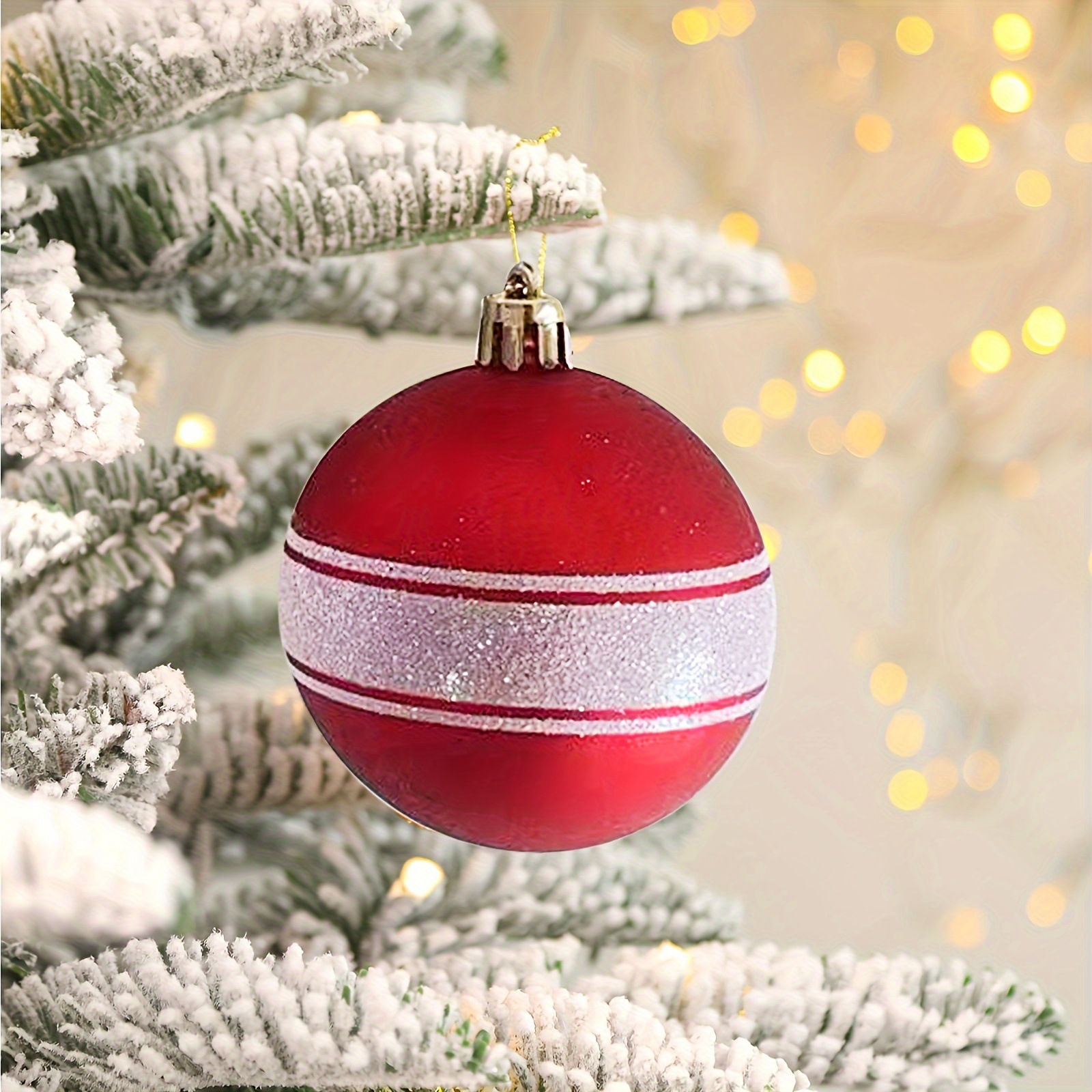 Navidad 6CM24 barril rojo y blanco Bolas de Navidad árbol de Navidad