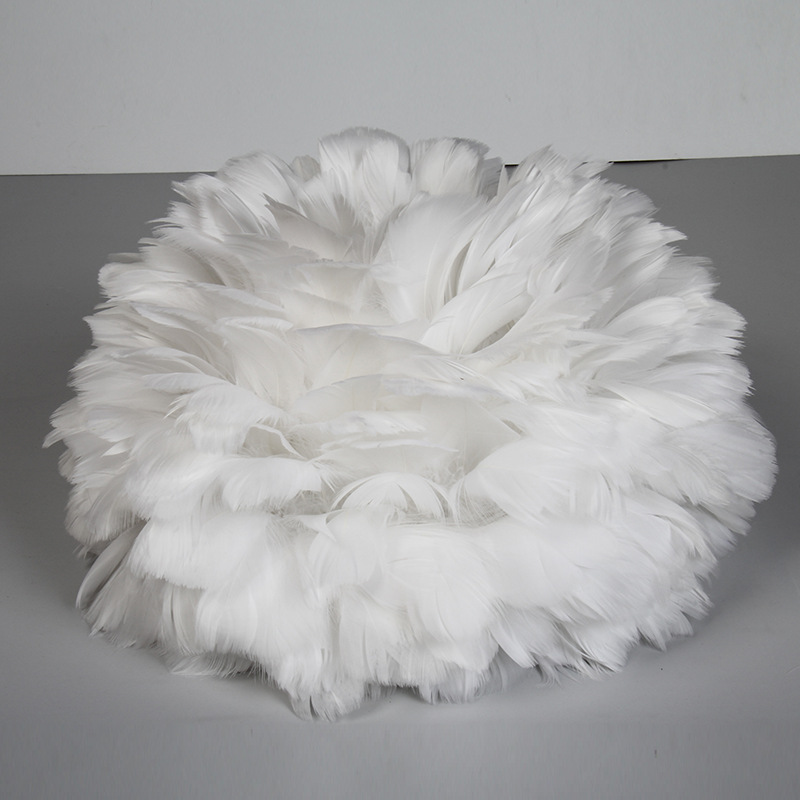 Accesorios de pantalla de plumas al por mayor lámpara de pie redonda esférica cubierta plana lámpara de hogar europeo pantalla Shell al por mayor