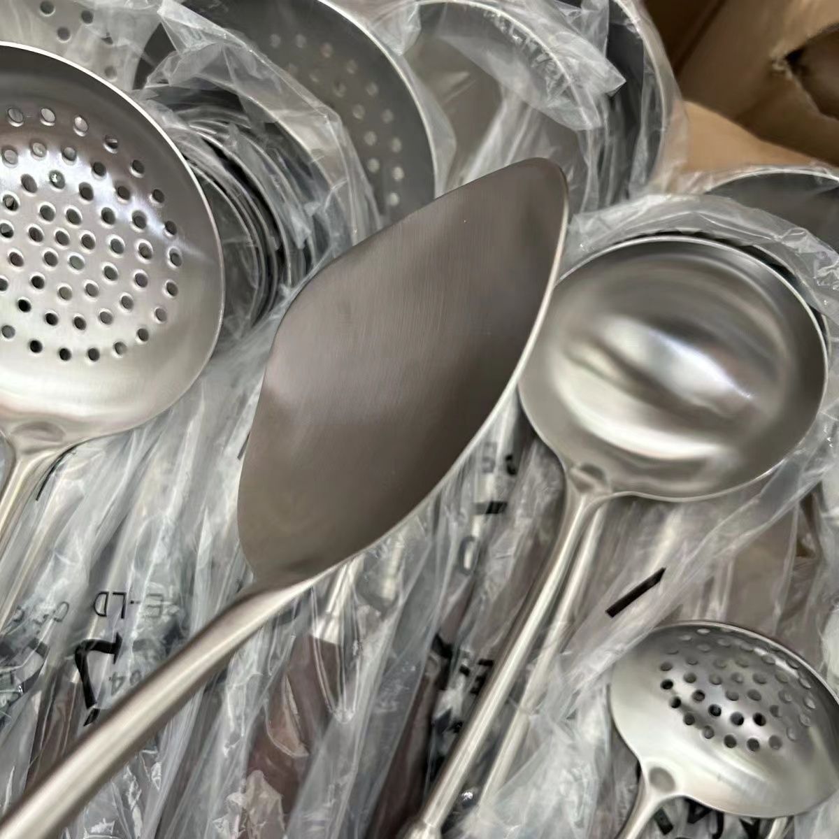 304 acero inoxidable cuchilla de cocina de grado alimenticio hogar mango de madera cuchilla de cocina set pala de nuez frita