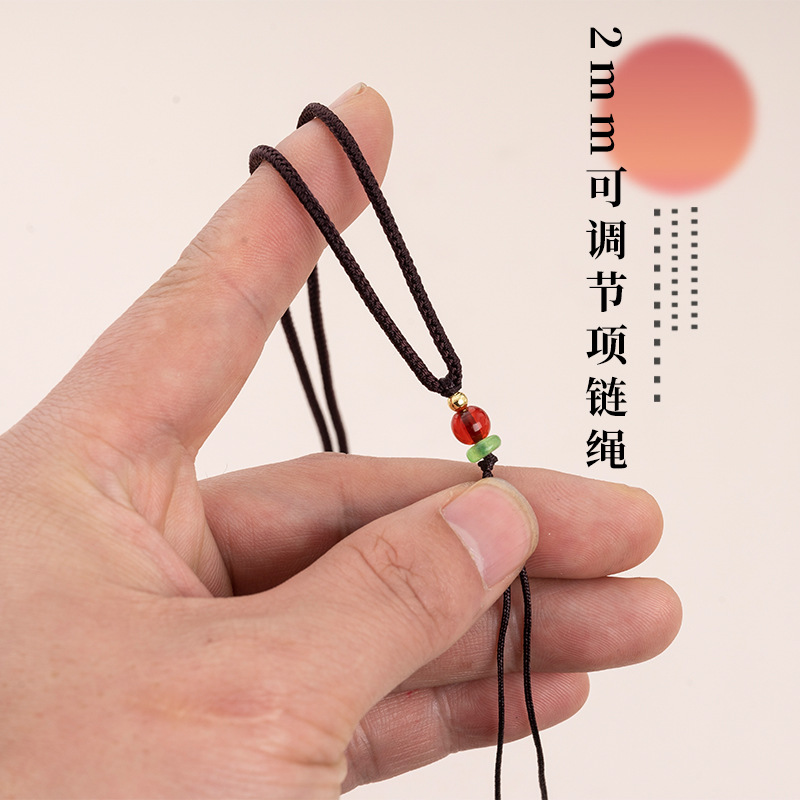 손으로 짠 DLY 펜던트 로프 손으로 꼬인 조절 가능한 목걸이 로프 마노 크리스탈 홀터넥 넥 실버 쥬얼리 매는 밧줄 얇은