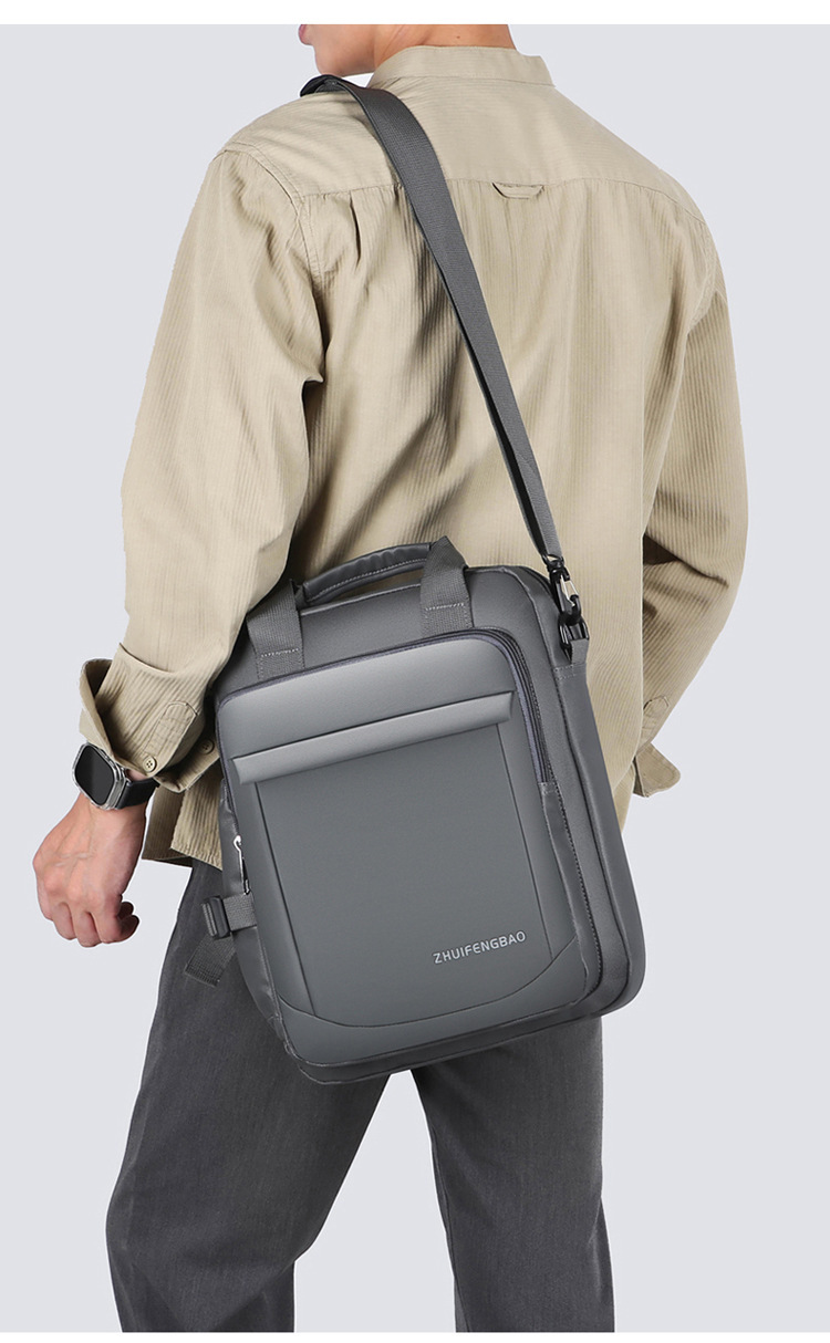 2025 Fashionable men's handbag, business casual single-shoulder bag, Oxford fabric crossbody, large capacity multi-functional briefcase Item Picture