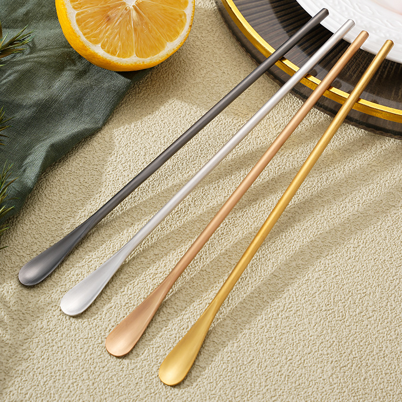 Cuchara de acero inoxidable con mango largo para café y miel_voghion.com