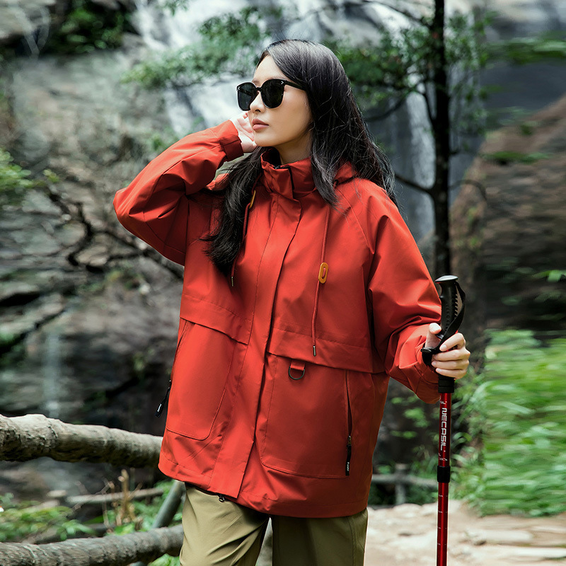 旅行刘亦菲同款户外三合一冲锋衣女防风防水旅游登山服高级感外套|undefined