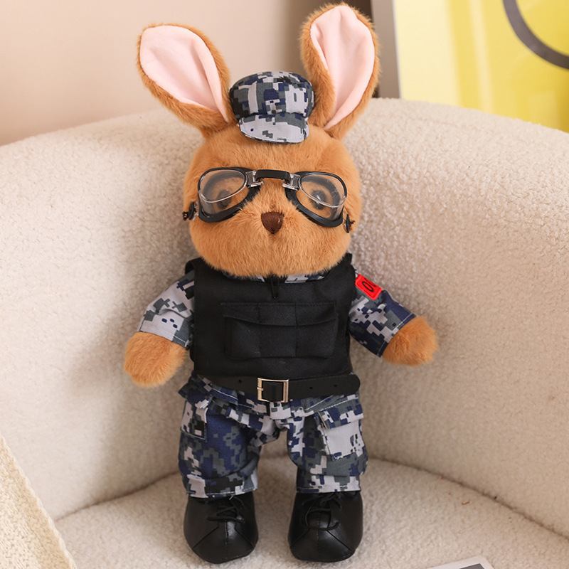 Camuflaje Panda Montar Muñeca Conejo Muñeca Soldado Soldado Hermano Peluches Soldado Veterano Memorial Ceremonia de Policía