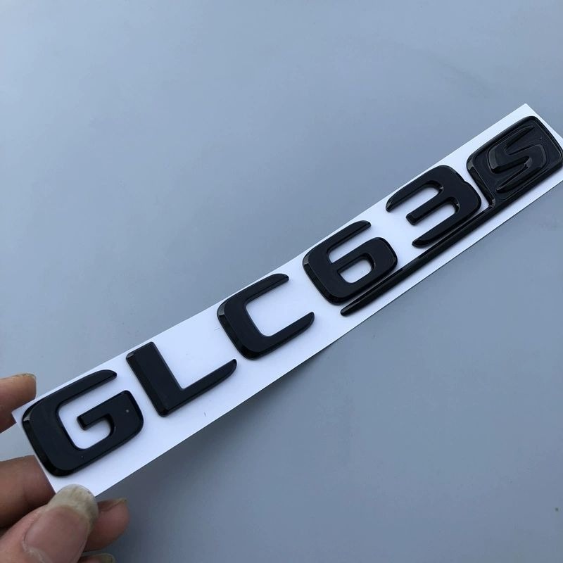 Suitable For New Mercedes-Benz C63S Car E63 Rear Tail Emblem GLE63 Modified GLC63 Logo Sticker Black_voghion.com
