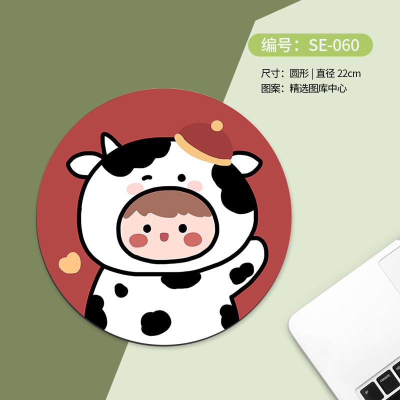 Alfombrilla de ratón redonda, pequeña y portátil, con antideslizante y soporte para muñeca