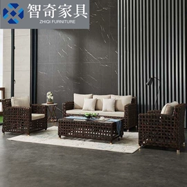 藤编桌椅;藤/竹沙发;户外沙发