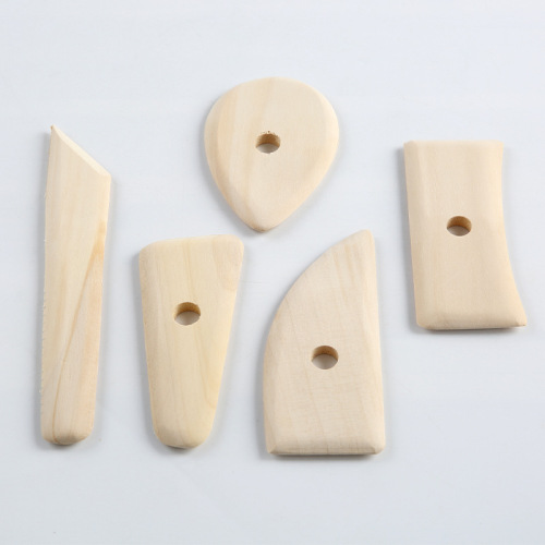 Ceramic tools wooden skeleton knife 5-piece set clay drawing scraper wooden knife handmade clay sculpture making tools