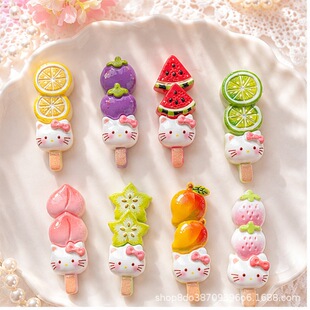 Fuchsia strawberry, food play, cream phone case, hairgrip handmade, cat, DIY