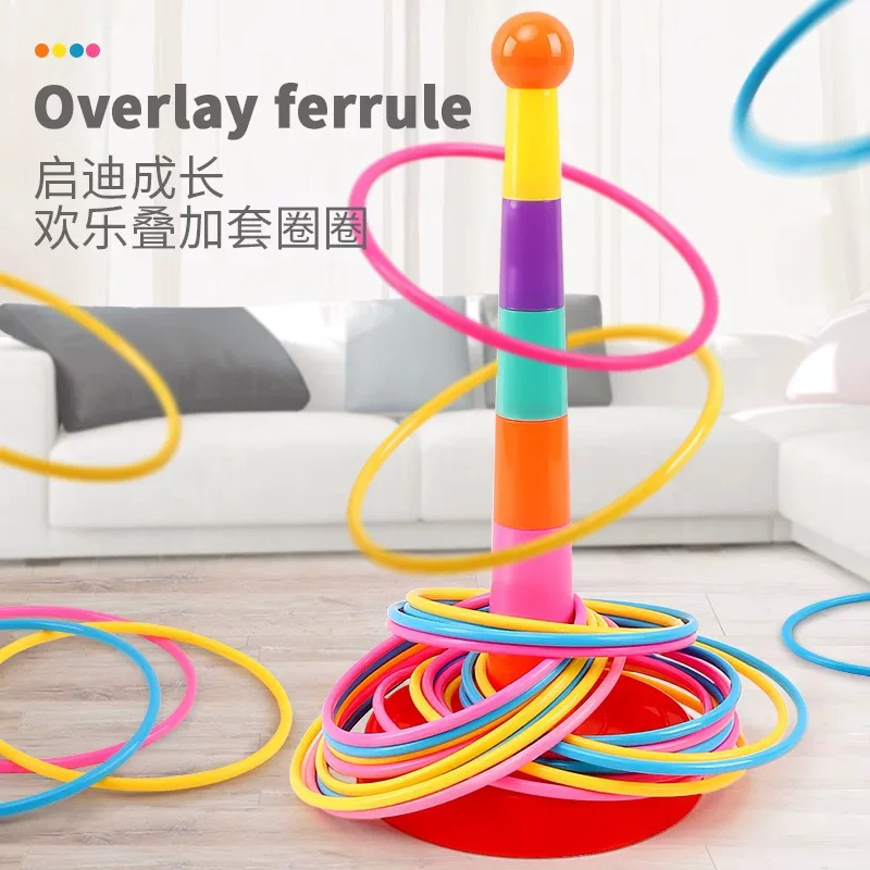  Rings, interactive toy, Jenga for kindergarten, for children and parents