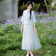 Good Quality Chinese Embroidery Women's Clothing Chinese Style Young Style Improved Hanfu suit Zen Style Tea Art Clothing Top for Summer