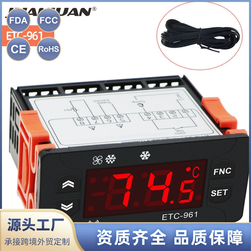 ETC-961 Калибровка сигнализации размораживания охлаждения с одной чувствительной линией Прибор контроля температуры морозильной камеры холодного хранения Интеллектуальный термостат