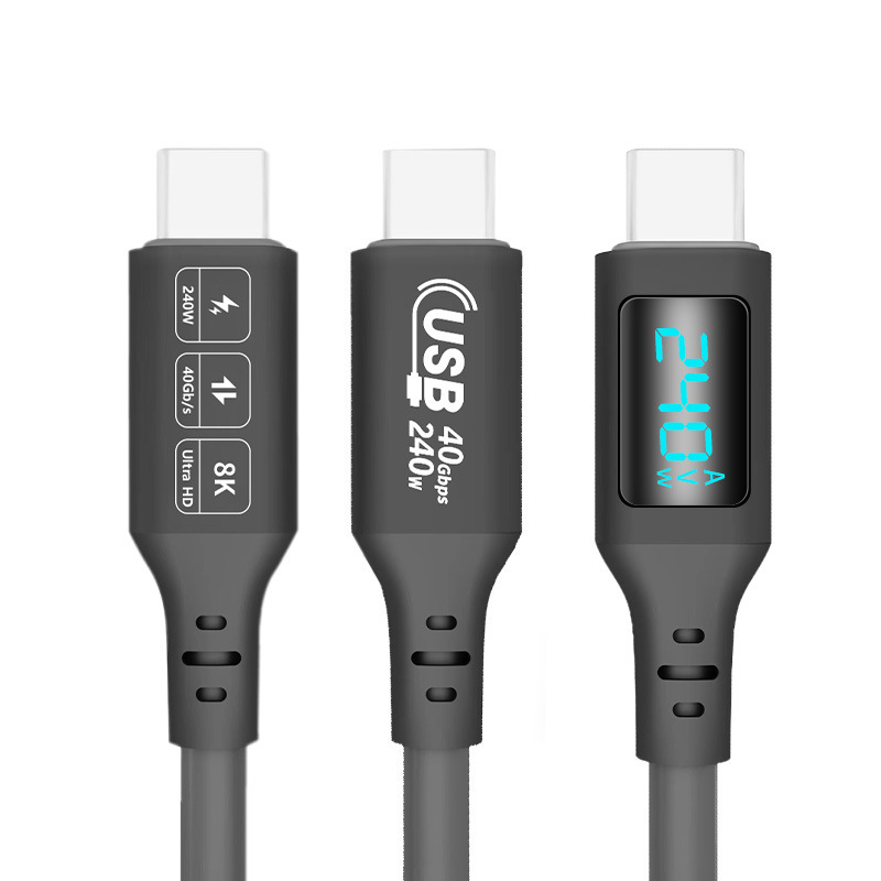 USB4デジタルディスプレイデータケーブルTypeCは、電流、電圧、電力のAVWを監視し、PD240Wをサポートし、Thunderbolt 4と互換性があります。|undefined