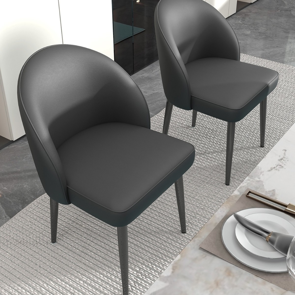 Italian Light Luxury Dining Chair Home Modern Minimalist Hotel Designer Dining Table Leisure Chair Nordic Negotiation Backrest Stool