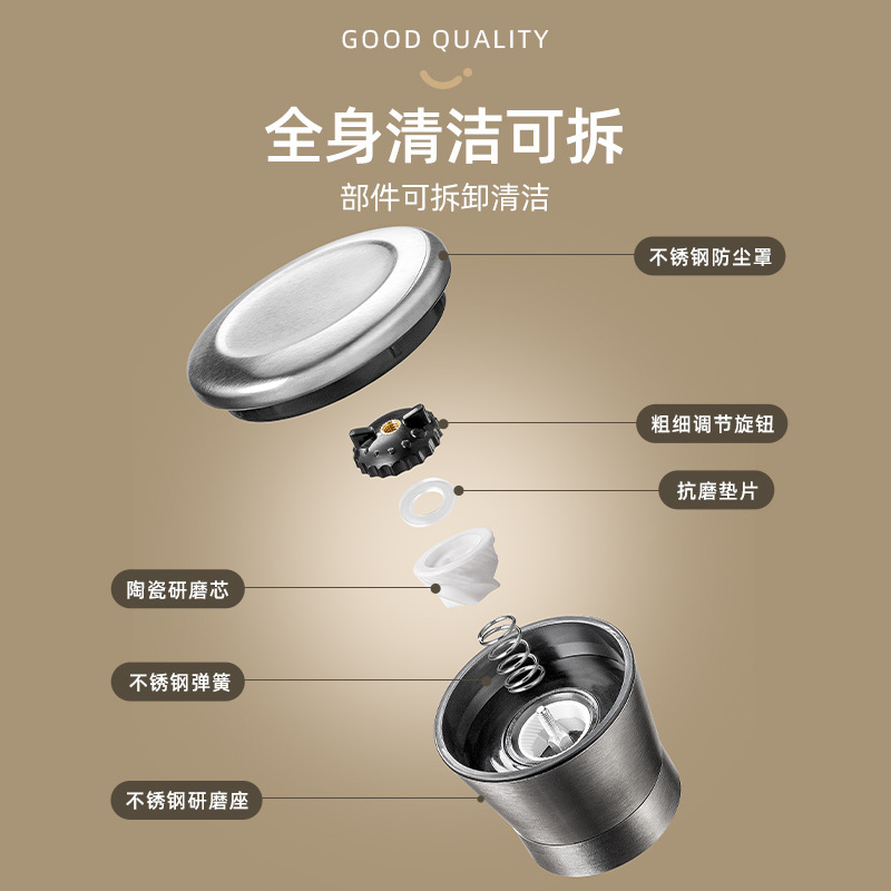 胡椒研磨器手动海盐花椒磨碎瓶黑白胡椒粉磨粉神器孜然撒料调味料|undefined