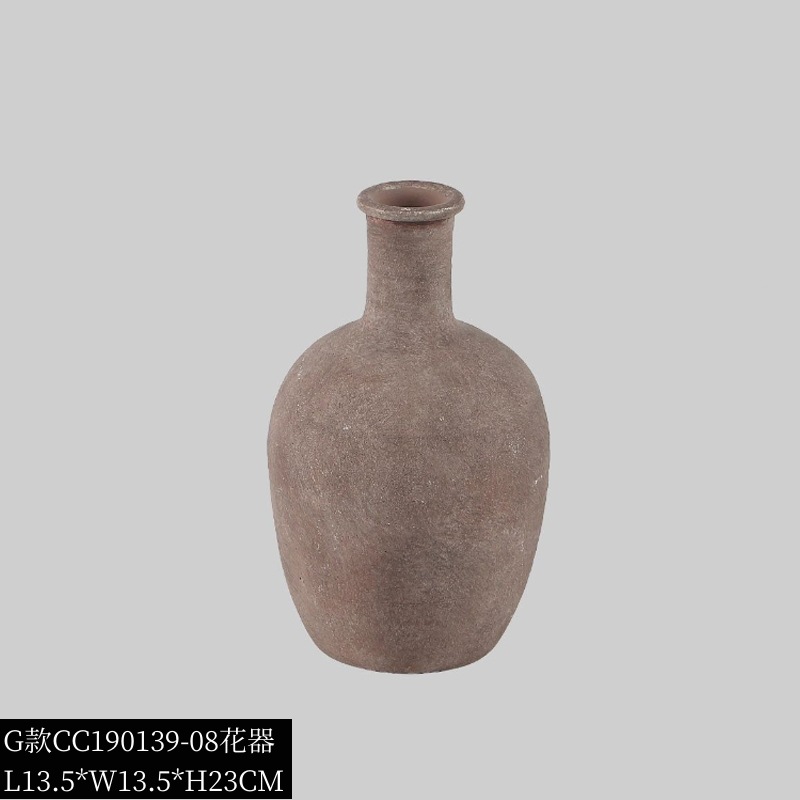 寂しい風のモランディ色の陶磁器の花瓶の家庭の見本の部屋の民宿の食卓の柔らかい服の乾いた花の器の装飾の置物