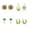 Green silver needle, small design earrings, silver 925 sample, wide color palette, Chanel style, trend of season, wholesale