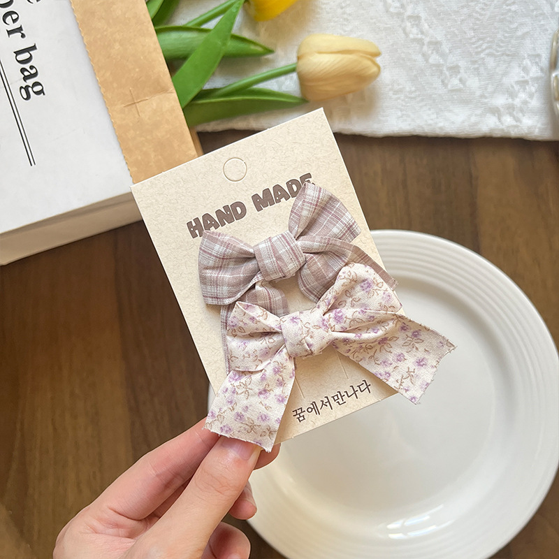 Nuevo clip de cabello estricto de arco de flores para niños, accesorios para el cabello de cabello de niña, frangeo lateral, clip de cabello de boca de pato
