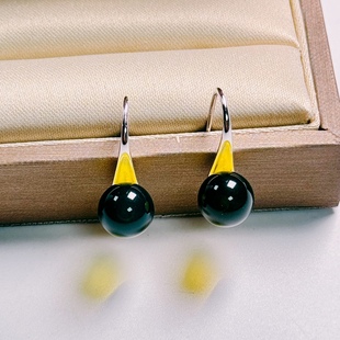 High-heeled shoes 8mm natural blue pepper Seiko inlaid S925 silver ear hook 3A water purification without any optimization support identification