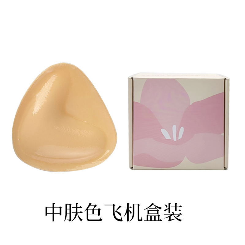 クロスボーダー三角形型厚手シリコン胸パッド、小胸を大きく見せる、女性用プッシュアップ水着・タイツ用両面粘着胸パッド|undefined