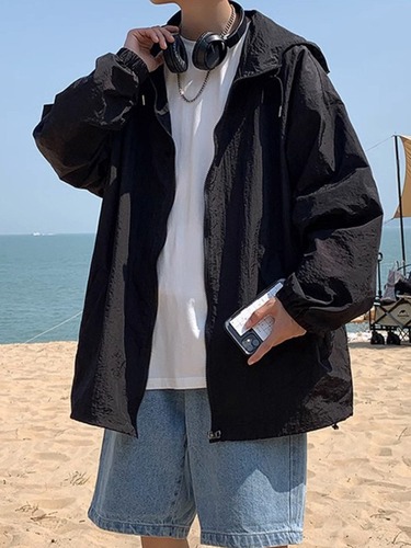 Outdoor Windproof & Sun-Protective Jacket for Men and Women | Summer Thin, Loose-Fit Hooded Jacket | High-Street Casual All-Match Top