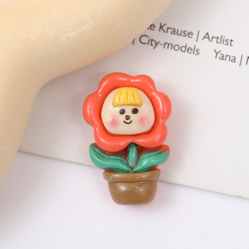Nueva historieta brillante Goka flor chica resina accesorios material DIY crema pegamento teléfono caso accesorios al por mayor