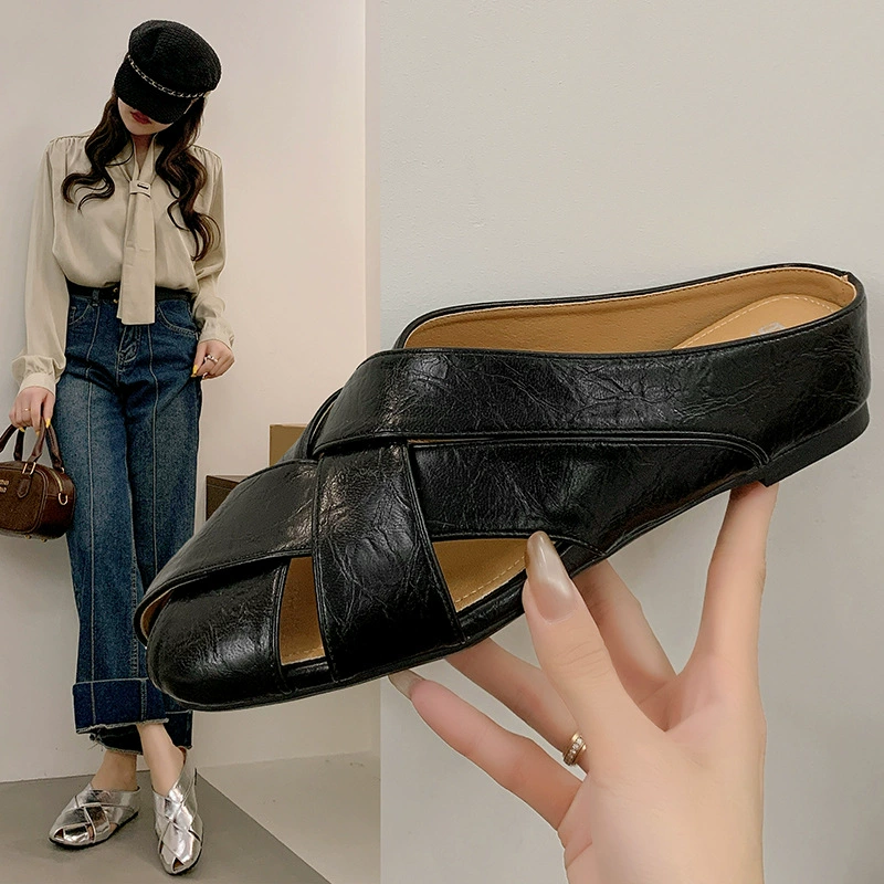 Ретро корейская версия наклона каблуки увеличены внутри полые головки