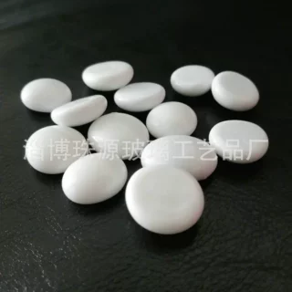 玻璃扁珠围棋子黑白玻璃火炉珠实心装饰摆设圆珠扁珠 17-19mm异形