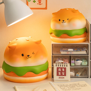 Cartoon creative food bread puppy children piggy bank large capacity removable vinyl piggy bank Student Gift