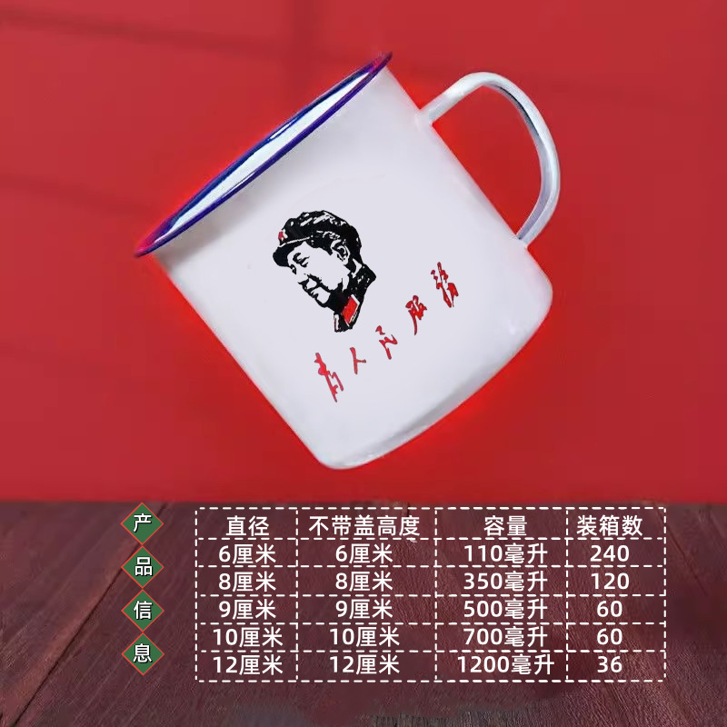 Taza de esmalte retro Taza creativa Taza de barbacoa de hotel al por mayor Taza de té de esmalte personalizada en nombre de Taza de mano