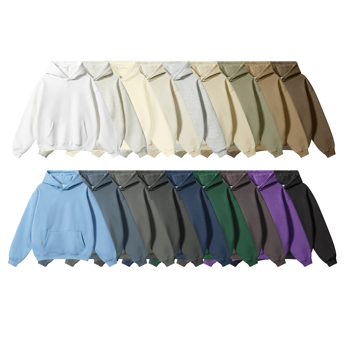 Vêtements pour hommes tendance de la rue, style décontracté de base, couleur unie, plus velours, tricot, casquette de sport, pull à capuche_voghion.com