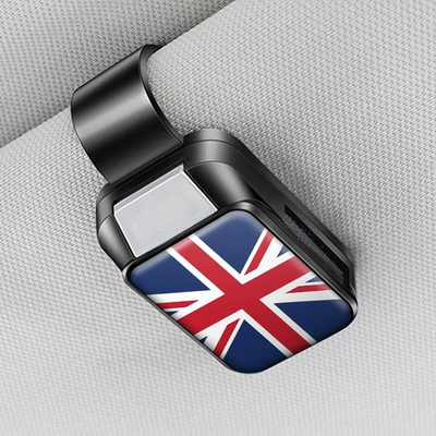 Clip, Multifunctional Car Sunglasses | Car Glasses Clip/Bill Clip - uk-flag-glasses-clip-y001-mysterious-black