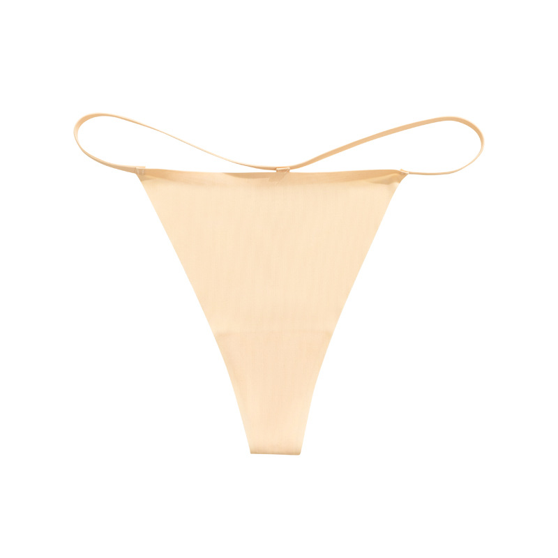 Europa y América Amazon damas de cintura baja sexy invisibles pantalones transpirables cinturón delgado una pieza de seda de hielo sin marcas pantalones al por mayor