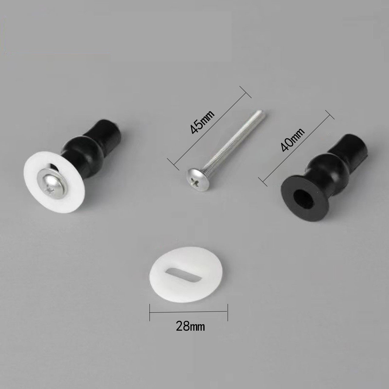 플라스틱 스페이서 28개 + M5 고무 확장