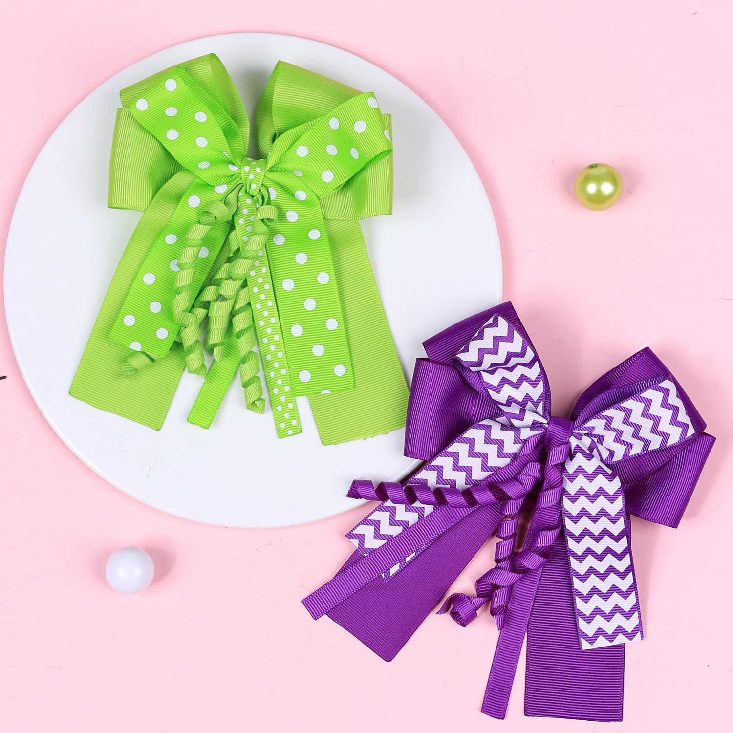 15g Weight Hair Clip Hair Accessories Type 3 Colors Can Be Mixed Quantity Holiday, Daily Occasion Bow Knot Pattern Girl'S Gender Contrast Collar Design Simple Style, Classic Style Style Girl'S Simple Style Classic Style Bow Knot Cloth Contrast Collar Hair Clip 3
