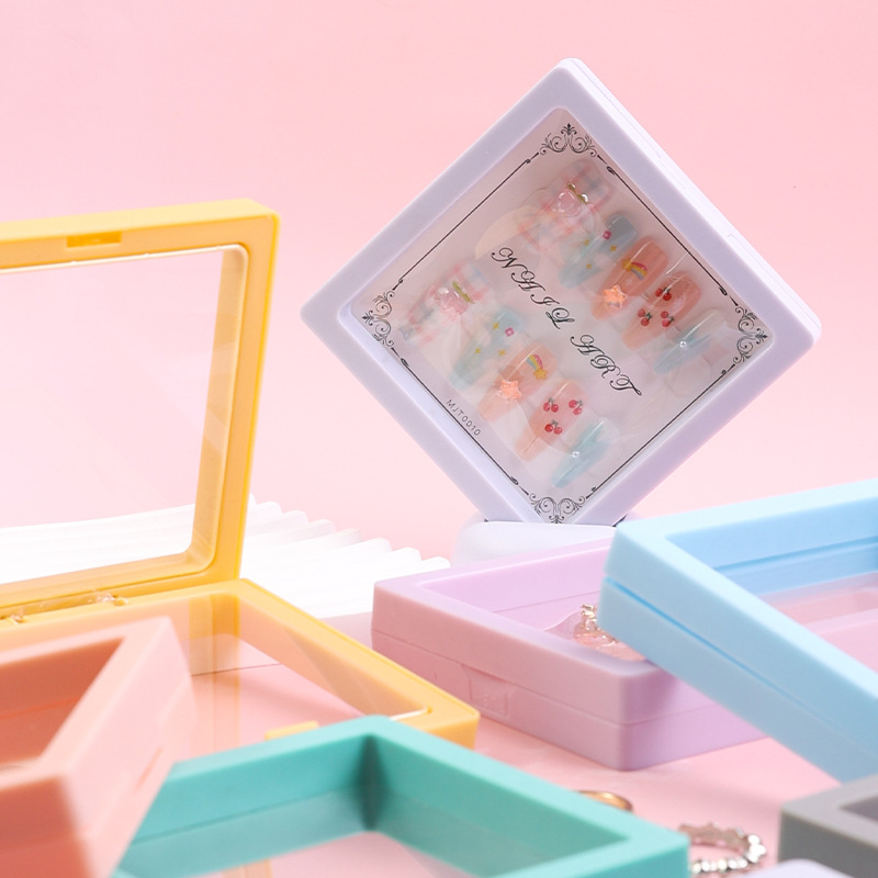 Nueva caja de almacenamiento de uñas desgaste tablero de exhibición de uñas caja de almacenamiento de organización de joyas pieza de uñas caja de almacenamiento a prueba de polvo