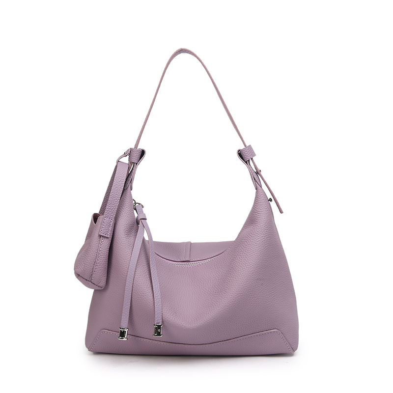Women's New Genuine Leather Crescent Bag - Large Capacity Shoulder Crossbody Hobo Dumpling Bag & Underarm Handbag - Thumbnail 7
