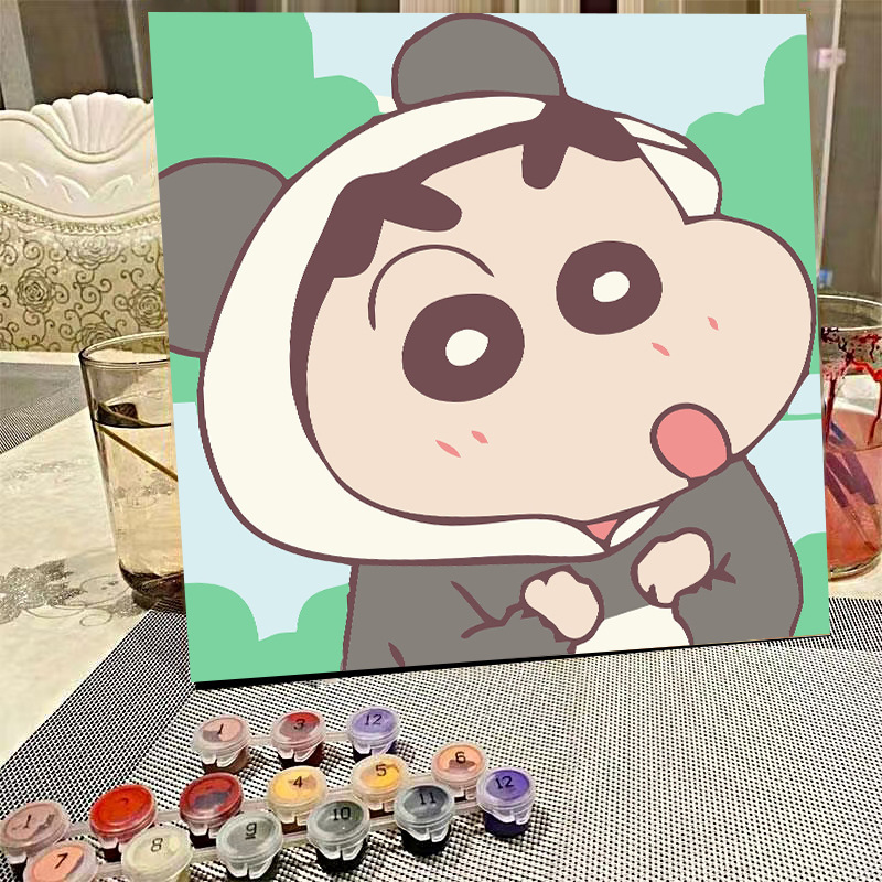 デジタル油絵diyの塗り絵の子供は漫画のアニメを埋めて色を塗ります。|undefined