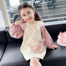 女童2025年春款新款插肩袖连衣裙洋气礼服公主裙批发童装一件代发