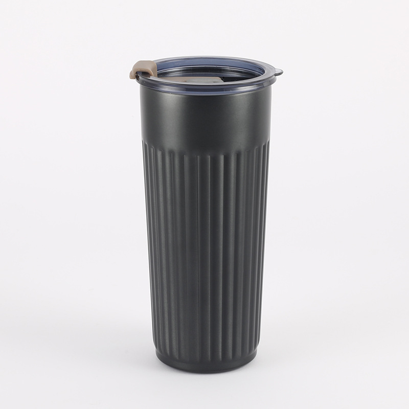 Nueva ventosa de vacío con mango 304 de acero inoxidable simple taza de oficina taza de negocios con tapa de taza de café al por mayor