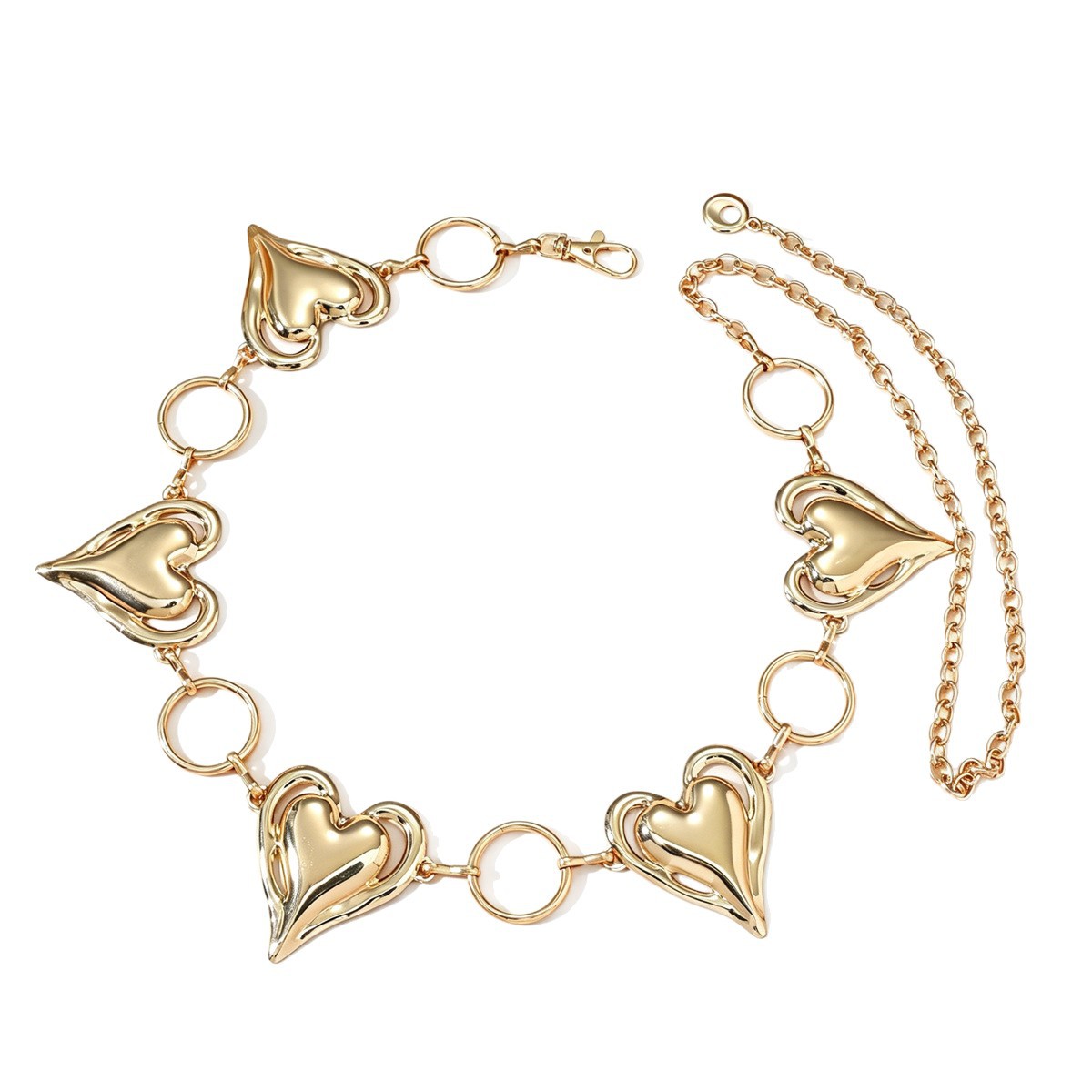 Cadena de cintura bohemia con dije de corazón accesorio mujer_voghion.com