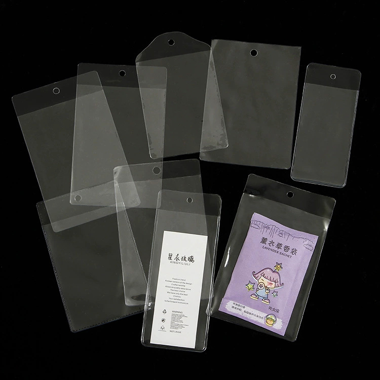 transparent pvc trademark bag price label bag clothing tag collar lable bag flat bag in stock wholesale eva bag