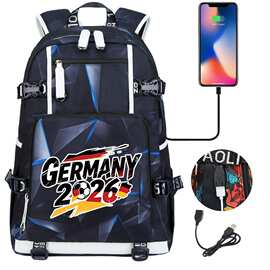 2026足球世界杯周边印花USB高初中学生书包男女休闲旅行双肩背包