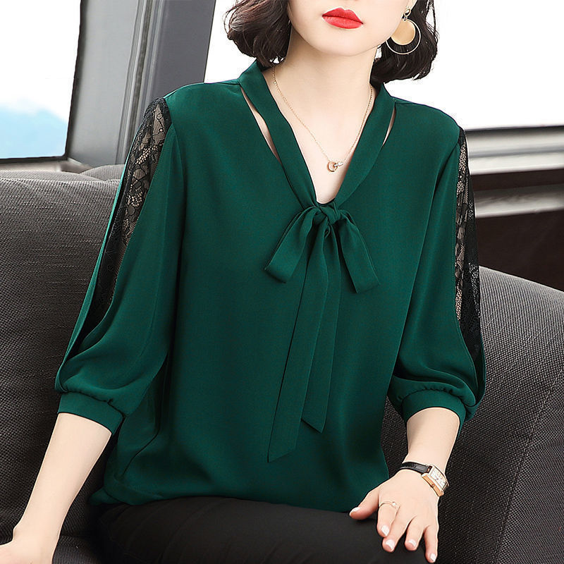 Short-Sleeved Plus Size Women's Clothing 2023 Spring and Summer New Loose Shirt Middle-Aged Mother's Fashionable Belly-Covering Shirt Trendy
