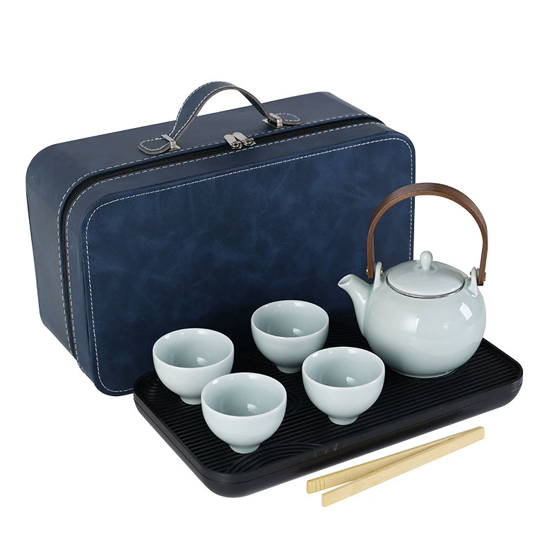 Handheld travel capacious ceramic tea set for traveling, tea cup for home use