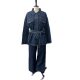 2025 spring and summer cross-border AliExpress explosion temperament lapel belt Denim suit
