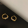 Retro brand sophisticated earrings, Korean style, micro incrustation